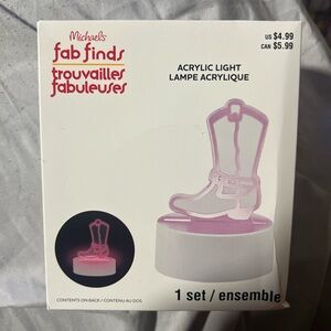 Pink Acrylic Boot Light